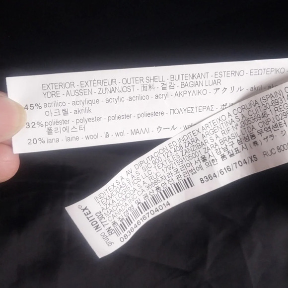 Zara Basic Outerwear Short Beige Coat w/Wrap Around Collar Size Small - Picture 8 of 8